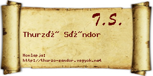 Thurzó Sándor névjegykártya