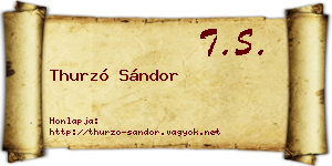 Thurzó Sándor névjegykártya