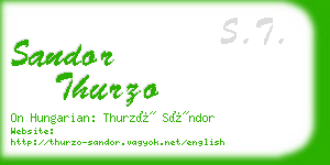 sandor thurzo business card